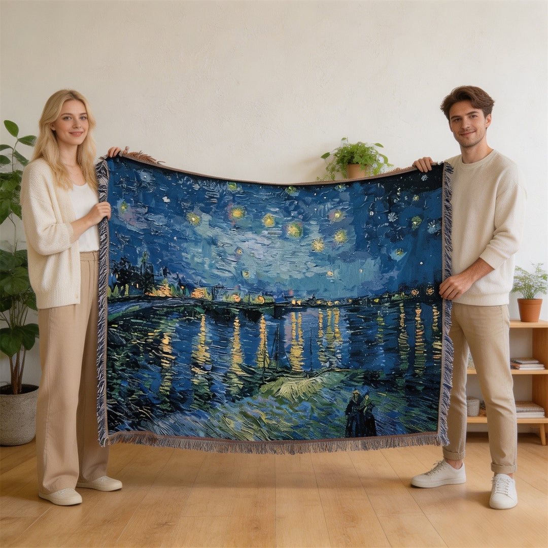 Artistic Vintage-Inspired Throw Blanket