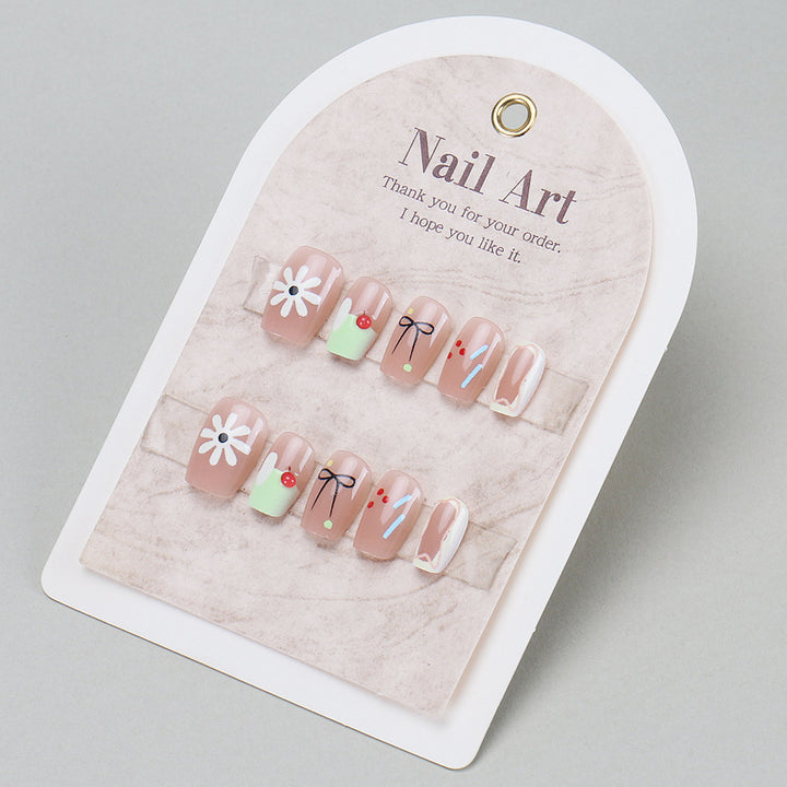 Floral-Themed Press-On Nail Set Bowlift