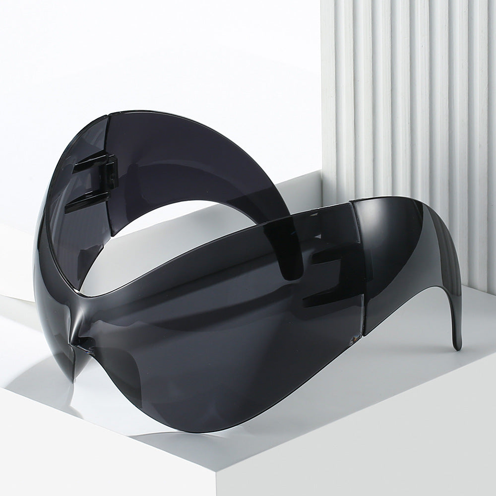 Oversized Futuristic Shield Sunglasses Bowlift