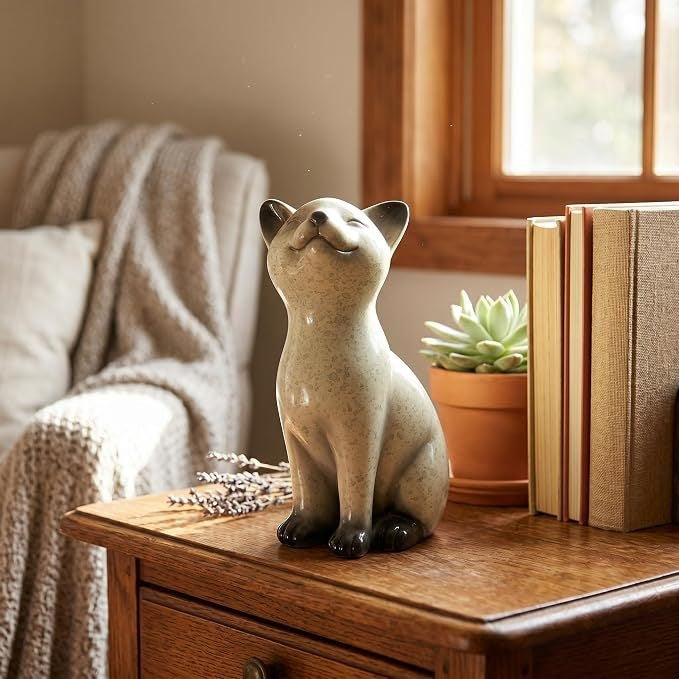 Resin statue of a cat Bowlift