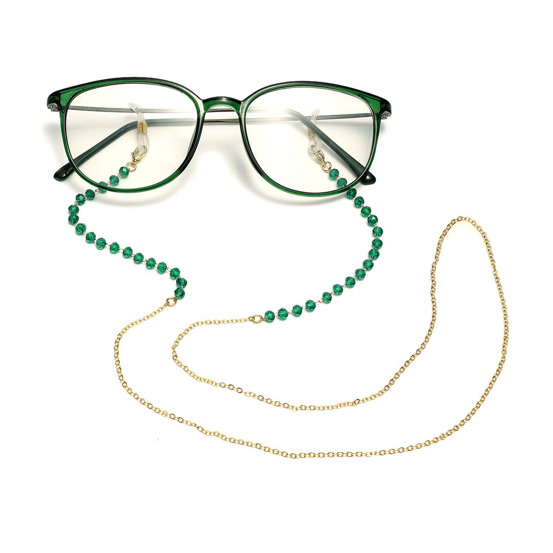 Decorative Stone-Accented Eyewear Chain Bowlift