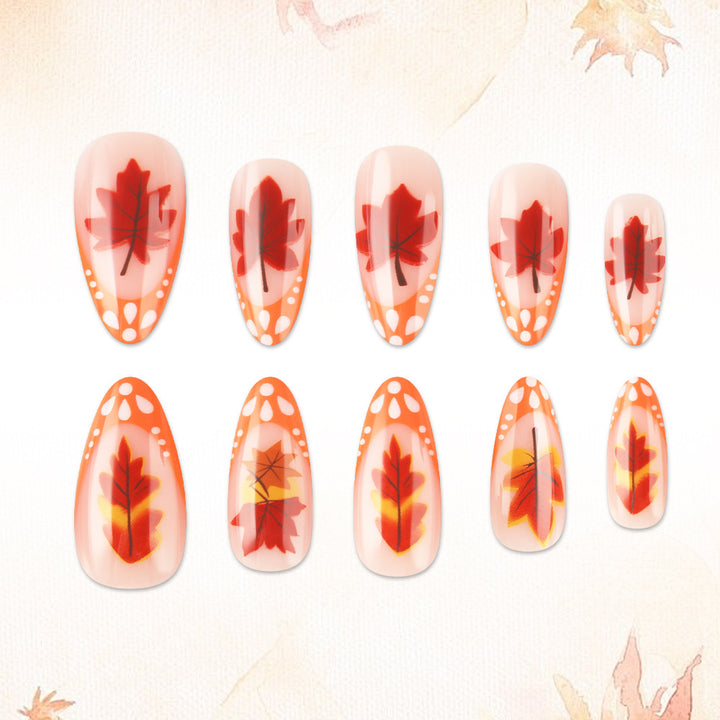 Autumn-Themed Gel Nail Extensions Bowlift