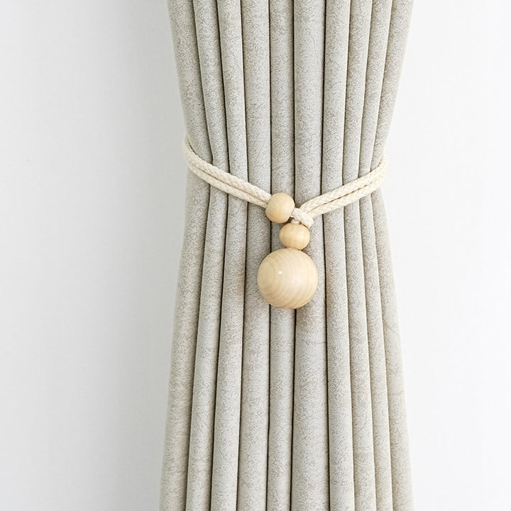Elegant curtain holder with wooden beads Bowlift