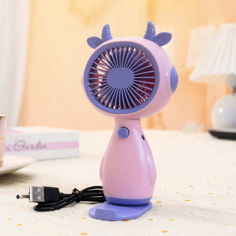 Women Portable Mini Fan with Animal Ears Bowlift