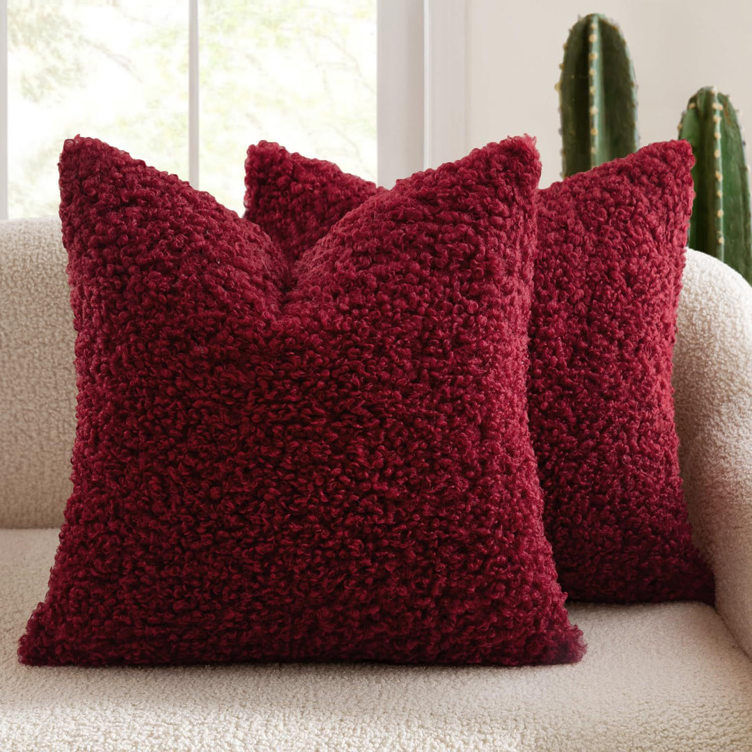 Luxury Curly Faux Shearling Decorative Throw Pillow Cover Bowlift