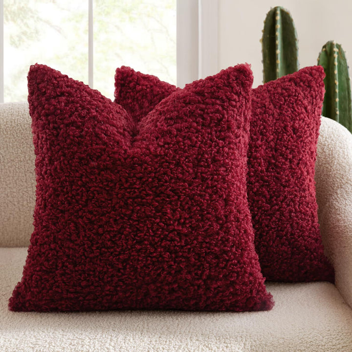 Luxury Curly Faux Shearling Decorative Throw Pillow Cover Bowlift