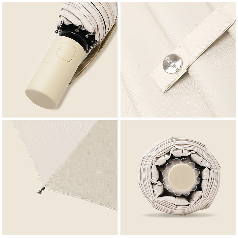 Ladies Automatic Folding Umbrella with Ergonomic Design and Wind Resistant Technology Bowlift