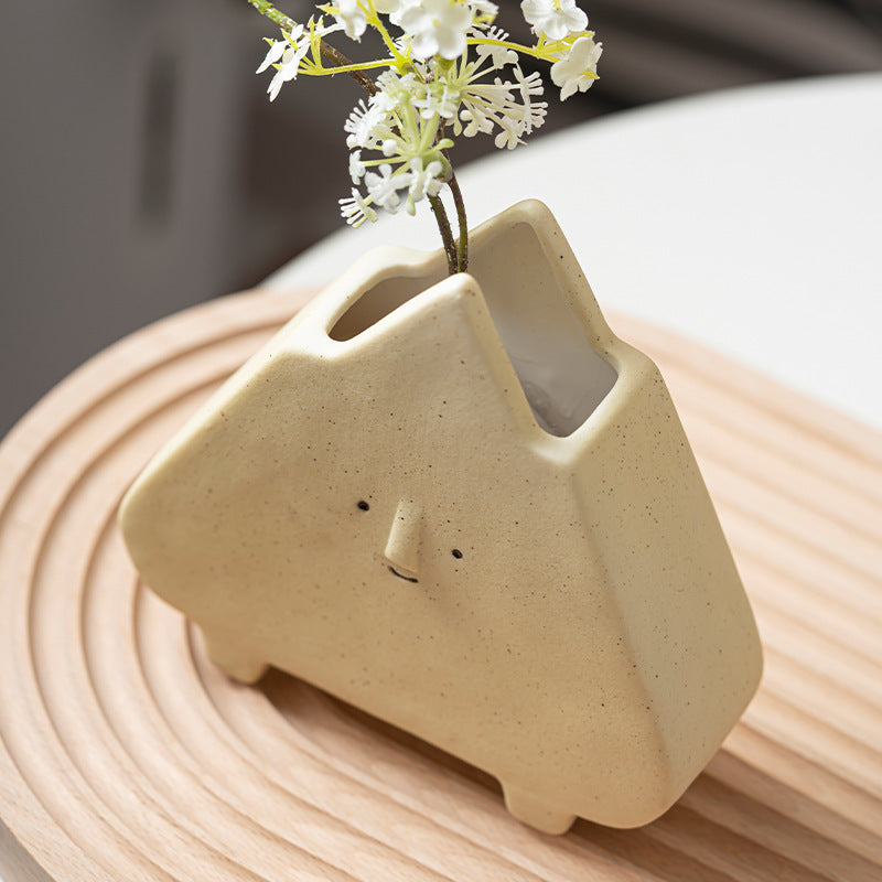 Whimsical Ceramic Smiling Face Planter