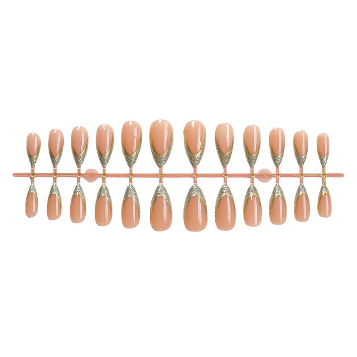 Elegant Stiletto Press-On Nail Set with Glittering Design Bowlift