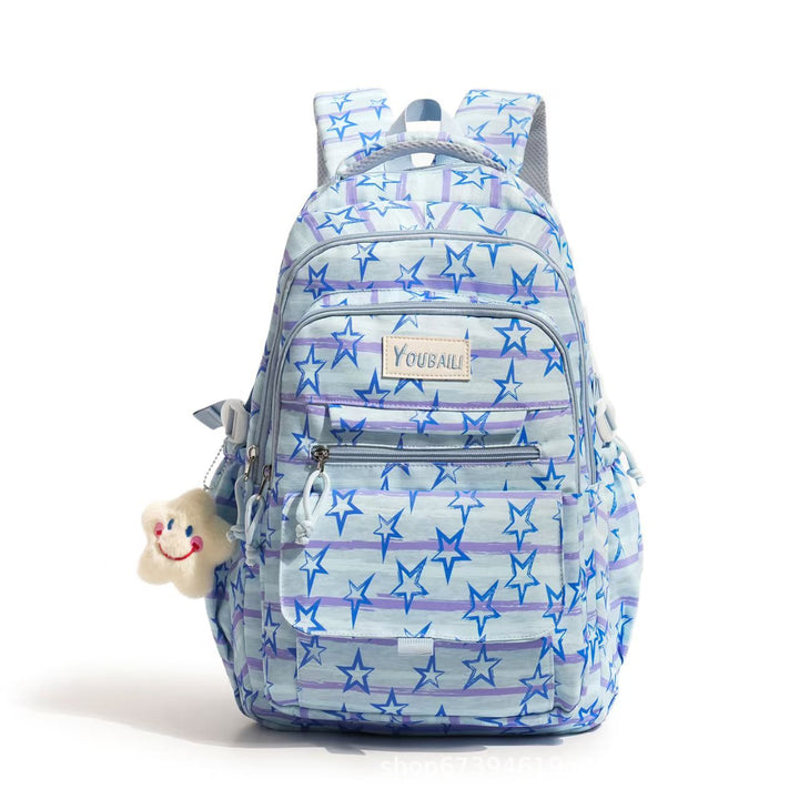 Star-Printed Casual Backpack Bowlift