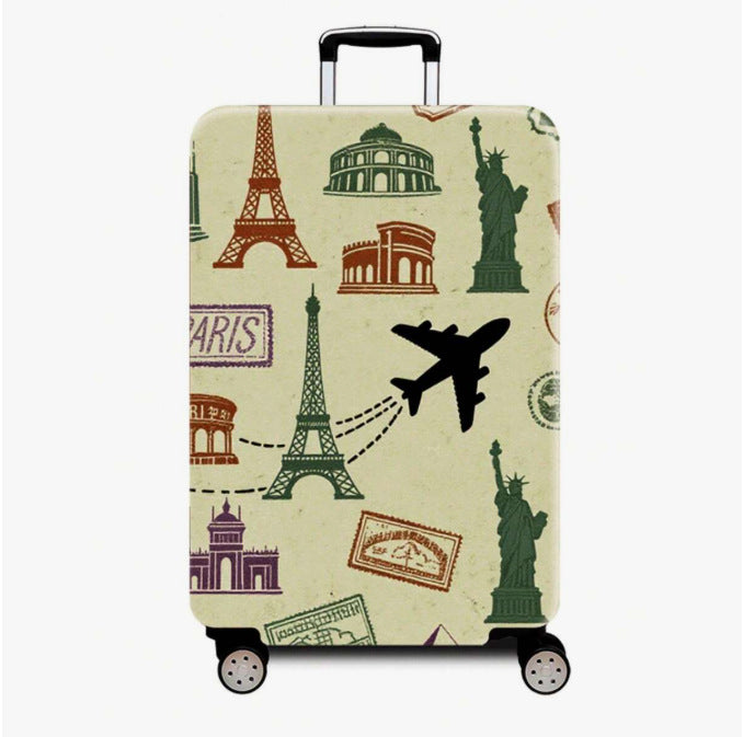 Unisex nan robust Hartschalen Trolley with nostalgic railway collage print, fully rotating smooth-running wheels and retractable telescopic handle Bowlift