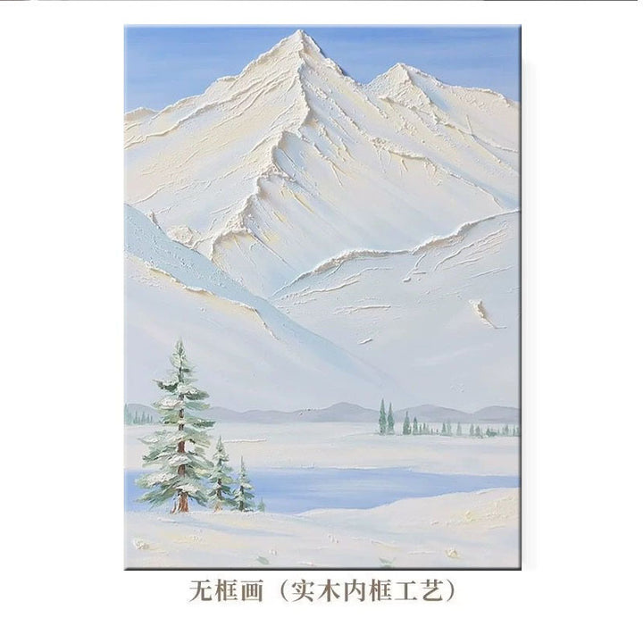 Relief Mountain Scene Canvas Art