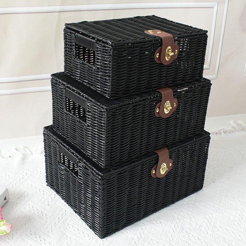 Elegant Woven Storage Chest Bowlift