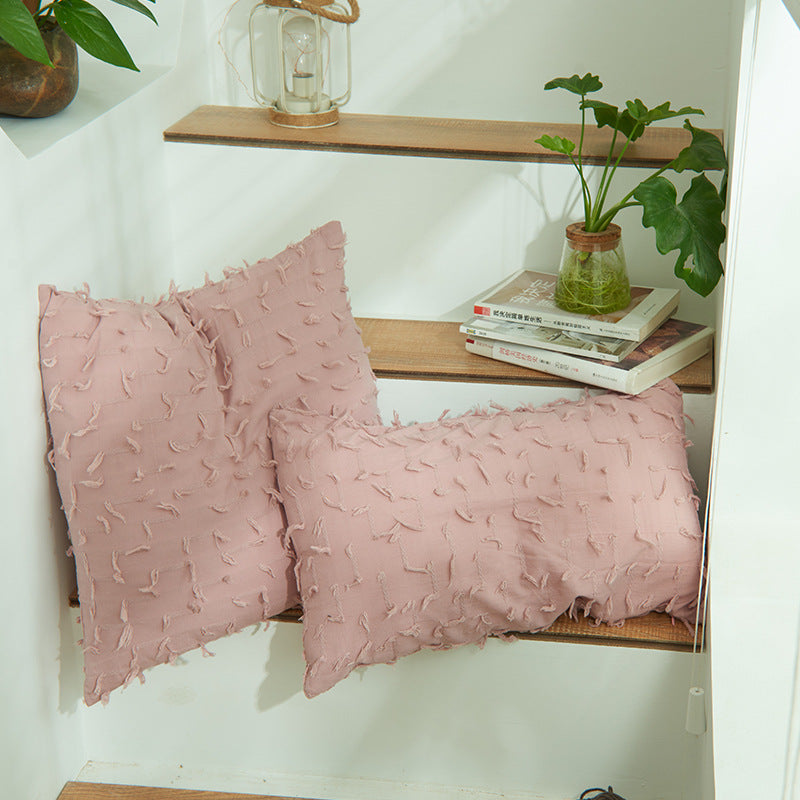 Textured Fringe Accent Pillow