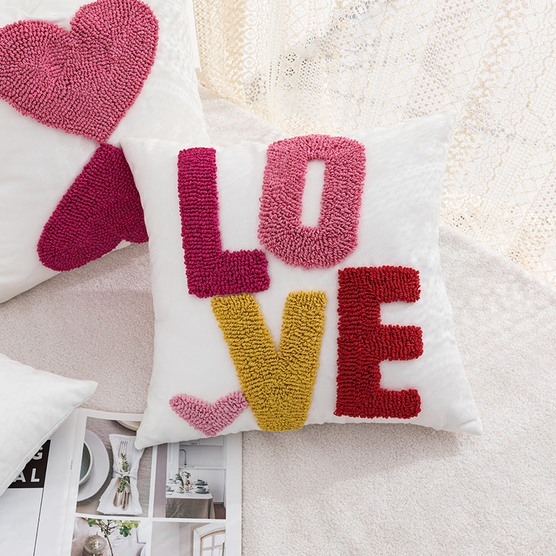 Women Decorative Pillowcase with Heart Pattern Bowlift