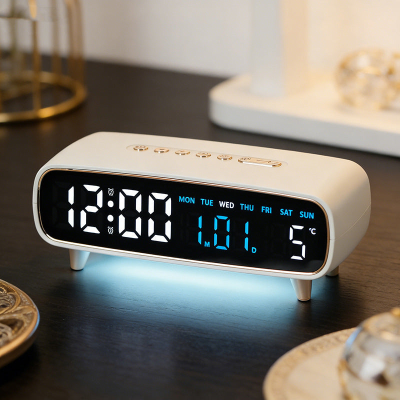 Digital radio alarm clock with temperature and date display Bowlift