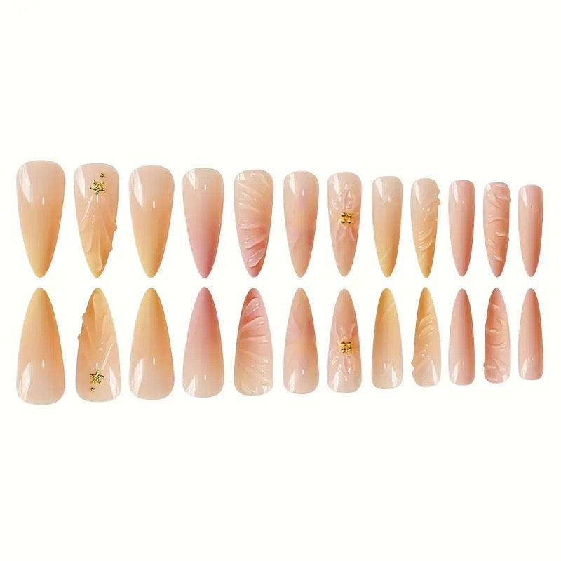 Artistic Floral 3D Nail Enhancements Bowlift