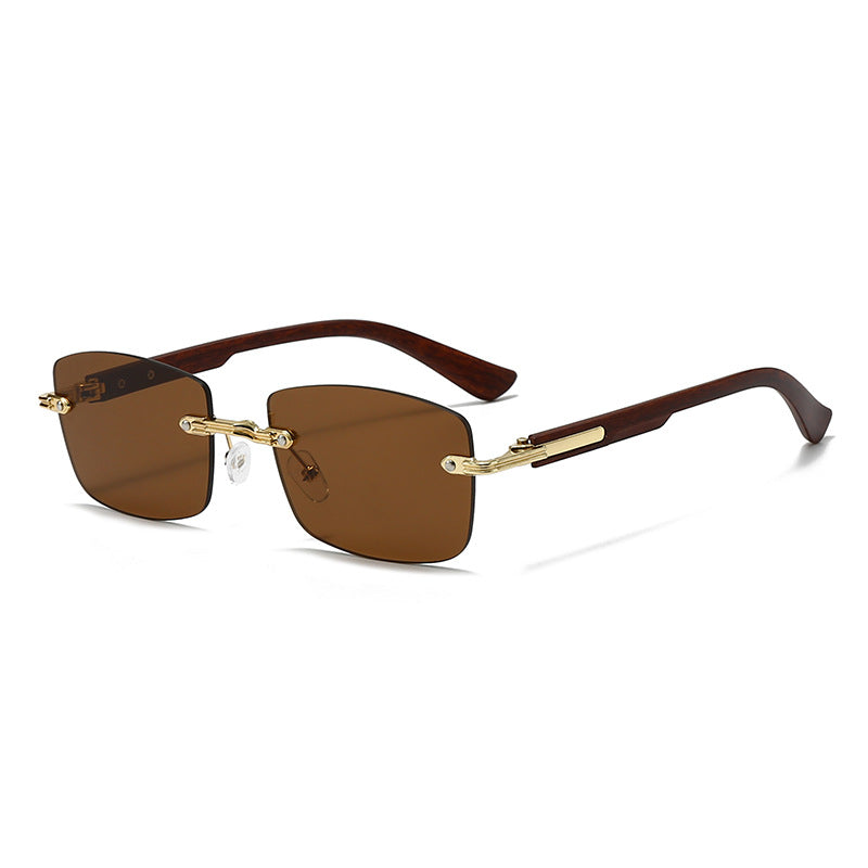 Women's fashionable square sunglasses with elegant wooden accents Bowlift