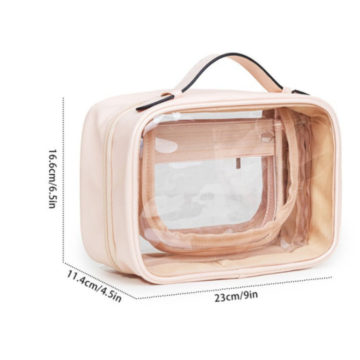 Cosmetic storage bag with transparent compartments Bowlift
