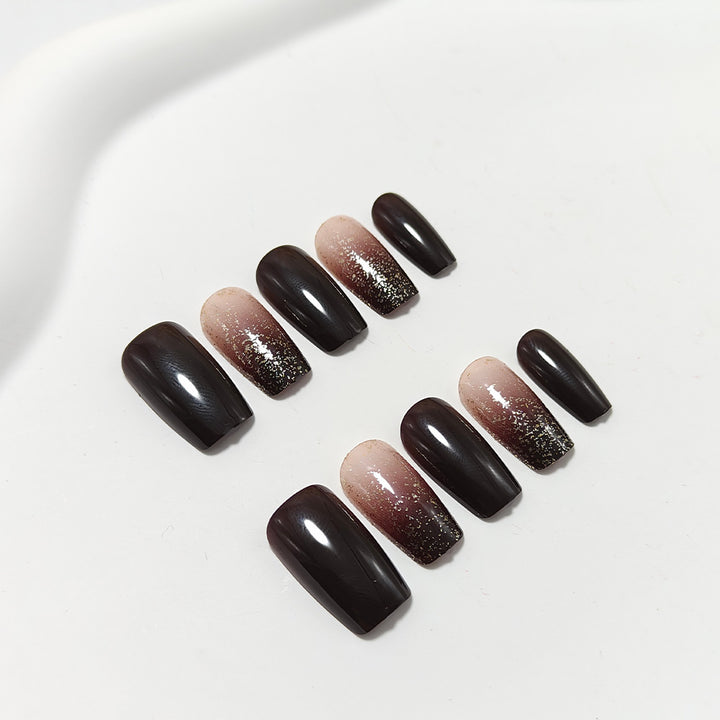 Creative artificial nails with glitter and high-gloss finish Bowlift