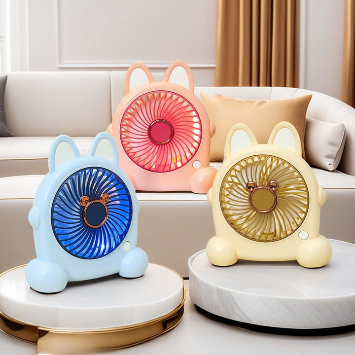 Women Portable Table Fan with LED Lighting Bowlift