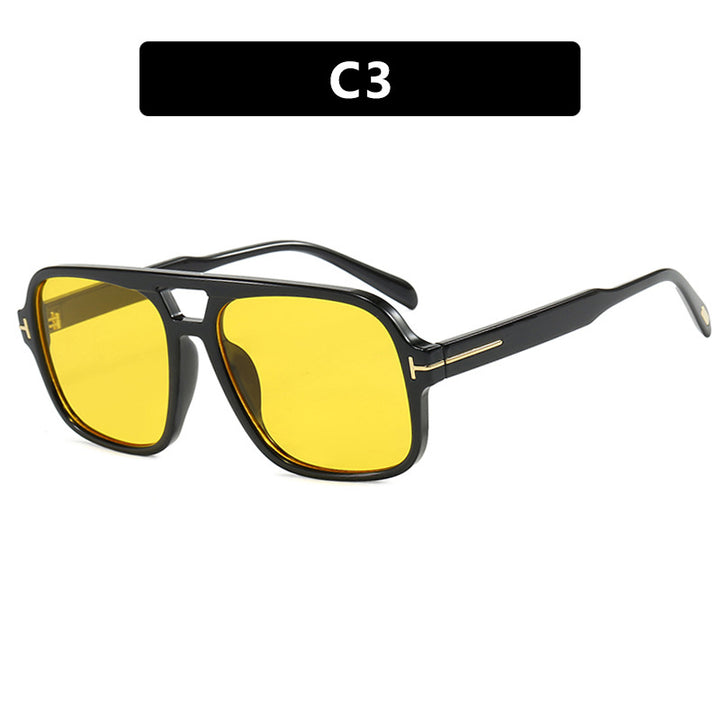 Women's trendy sunglasses with square frame and polarizing yellow lenses Bowlift
