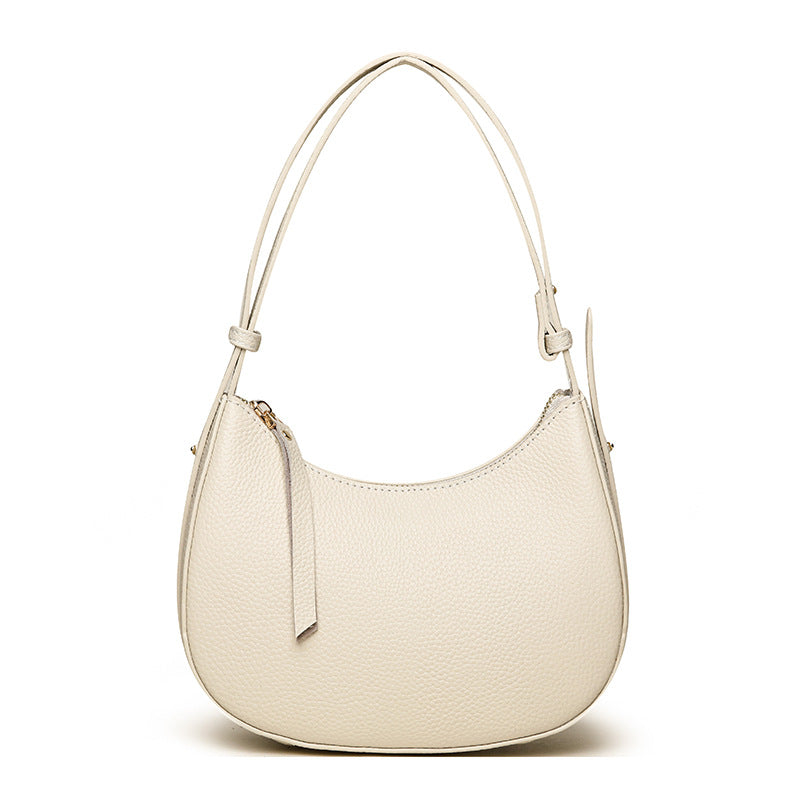 Stylish Pebbled Leather Hobo Bag Bowlift