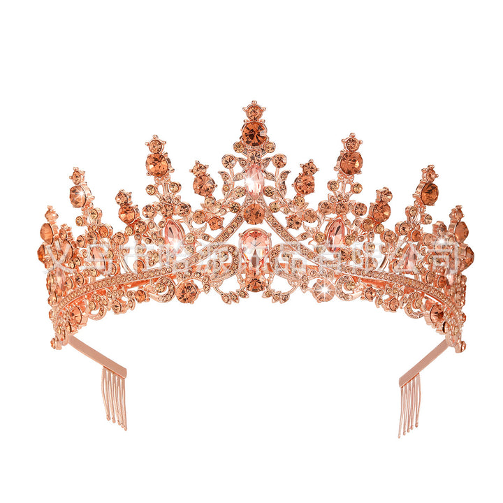 Ladies Rhinestone Tiara with Sparkling Gemstones Bowlift
