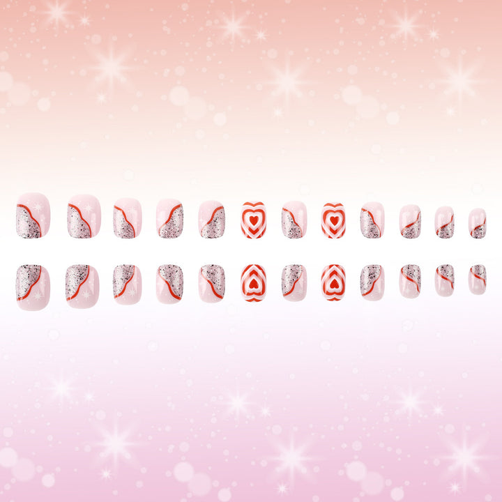 Heart-Themed Gel Nail Art Bowlift