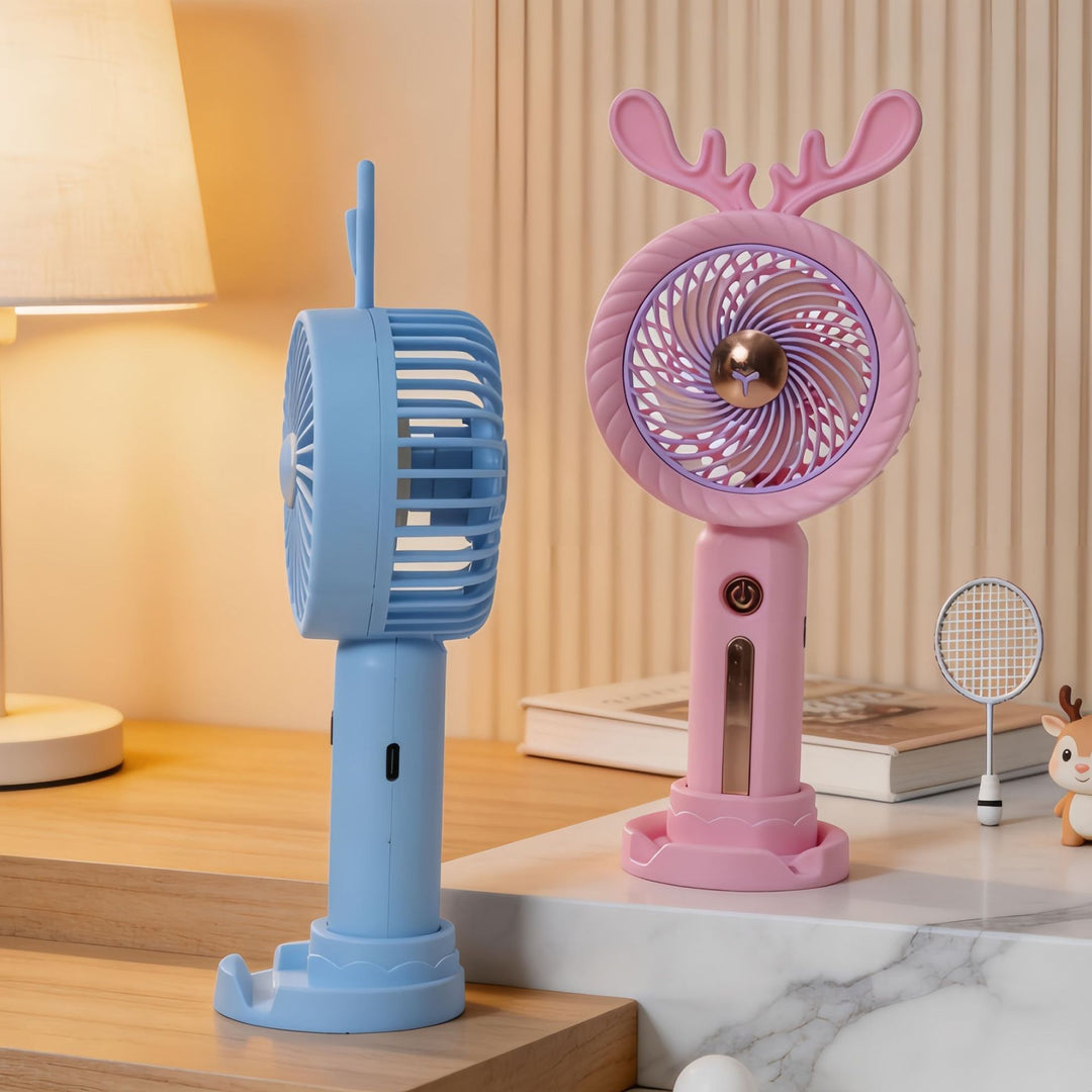 Ladies portable handheld fan with innovative antler design Bowlift