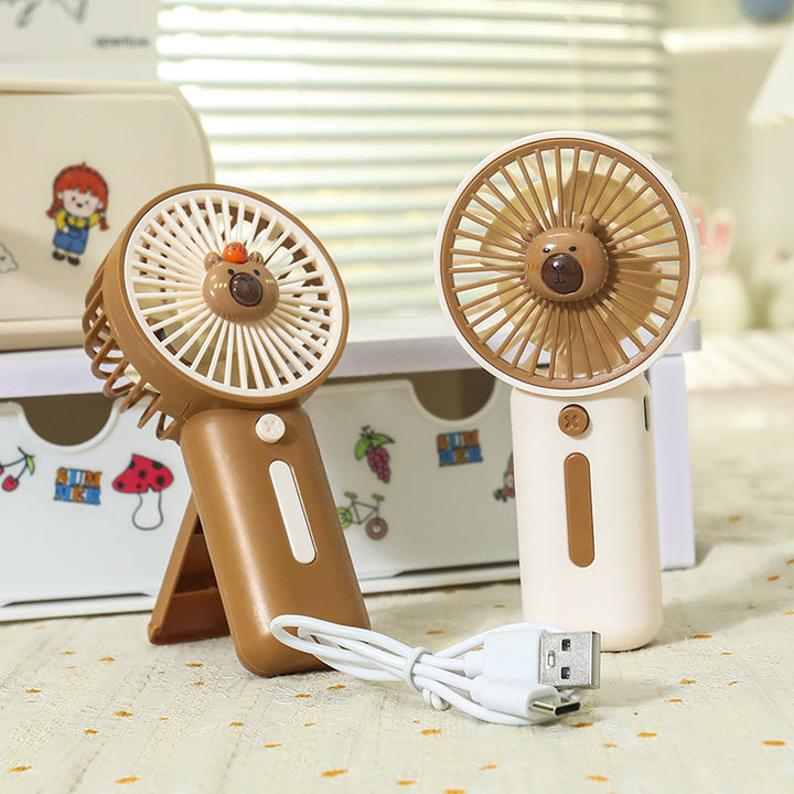 Ladies Portable Handheld Fan in Playful Animal Design Bowlift