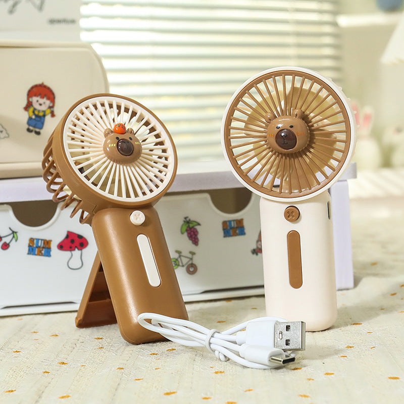 Women Portable Mini Fan with Cute Animal Design Bowlift