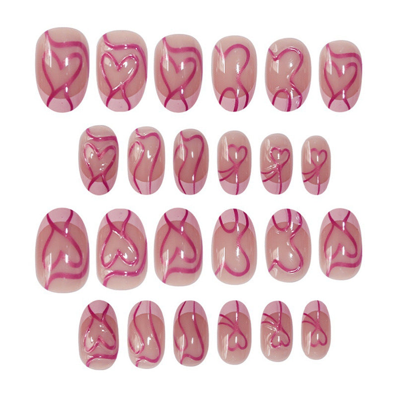 Artistic Heart Design Press-On Nails Bowlift