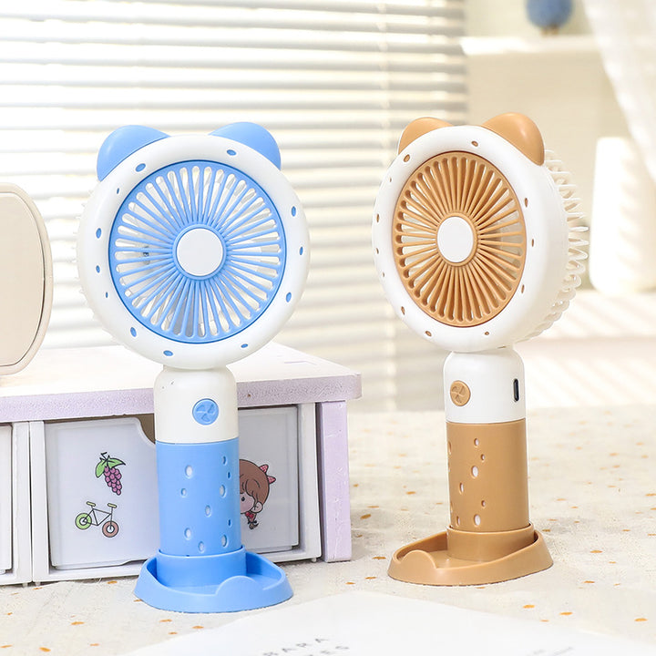 Ladies Portable Hand Fan with Cute Animal Design Bowlift