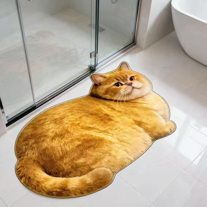 Plush Cat-Shaped Bath Mat