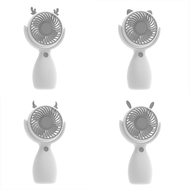 Unisex Portable Hand Fan with Animal Ears Design Bowlift