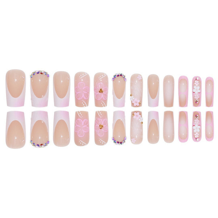 Artistic Floral Nail Extensions Bowlift