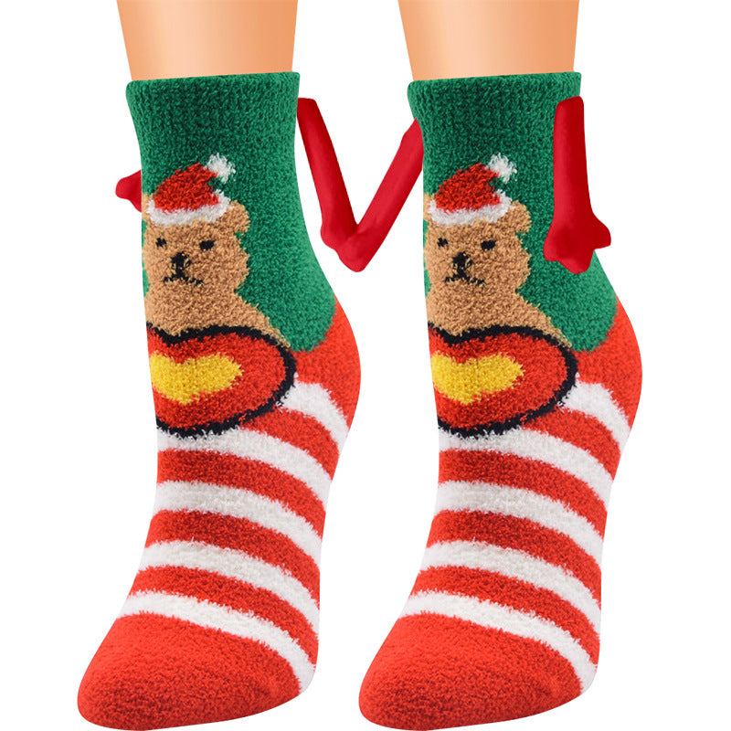 BowLift | Christmas Supplies Coral Fleece Tube Socks Warm Slipper Bed Socks Winter Soft Warm Slipper