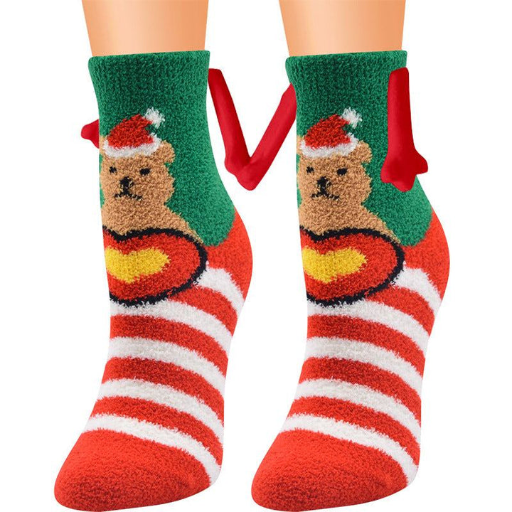 BowLift | Christmas Supplies Coral Fleece Tube Socks Warm Slipper Bed Socks Winter Soft Warm Slipper