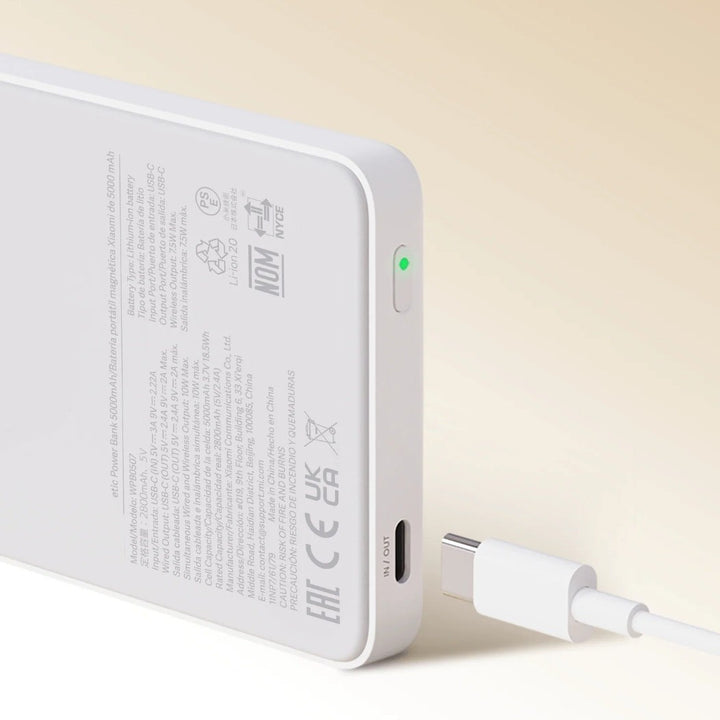 Slim Magnetic wireless portable power bank with USB-C PD pass-through Bowlift