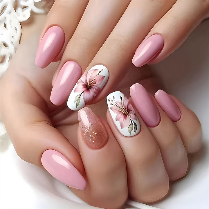 Floral Design Press-On Nail Art Set Bowlift