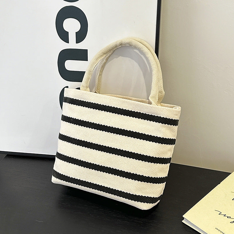 WoStriped Canvas Tote Bag Bowlift