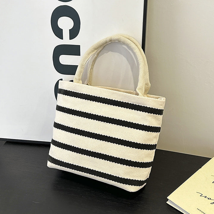 WoStriped Canvas Tote Bag Bowlift