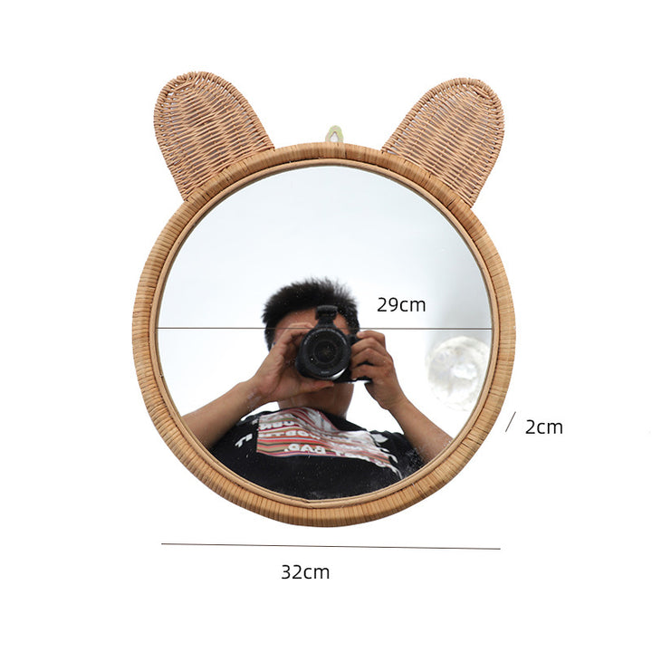 More Elegant Round Wall Mirror Made of Natural Rattan Bowlift