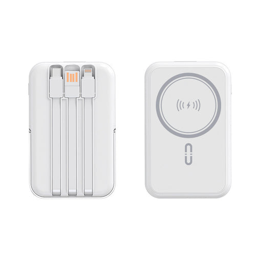 Powerbank with integrated charging cables and wireless charging function Bowlift