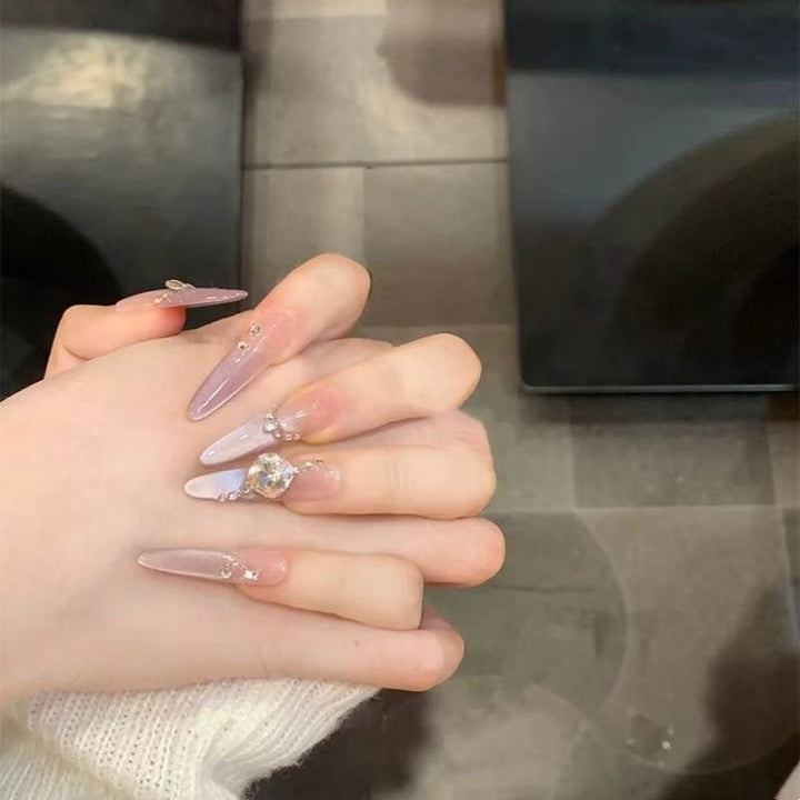 Elegant Floral Design Press-On Nail Extensions Bowlift