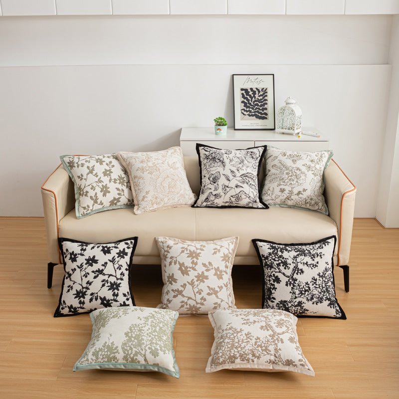 Embroidered Flower Pillow