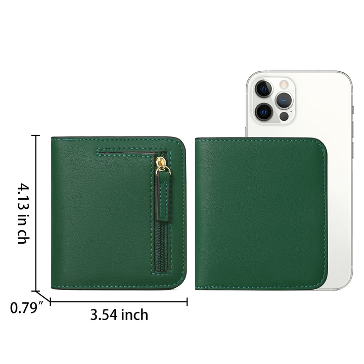 Compact Saffiano Card and Coin Wallet with Zipper Pocket Bowlift