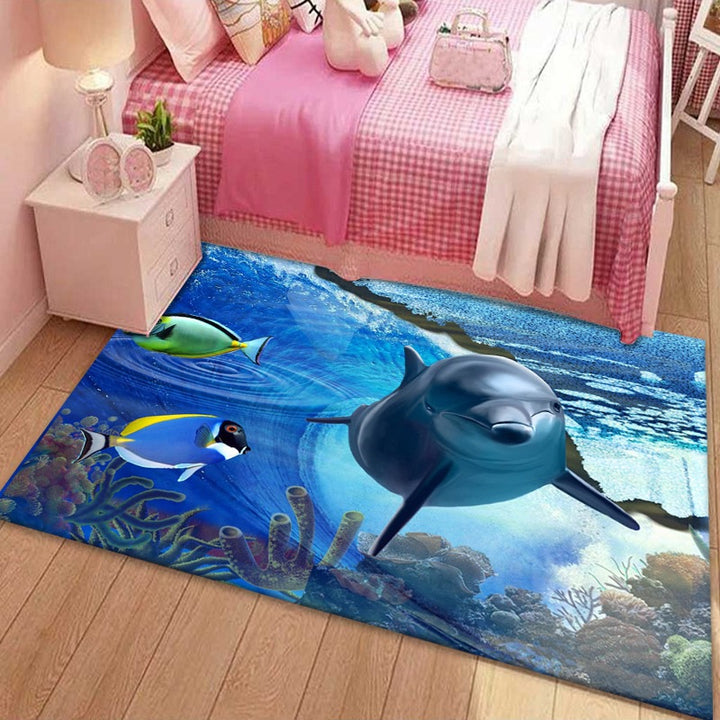 Coral Reef Ocean Scene Rug