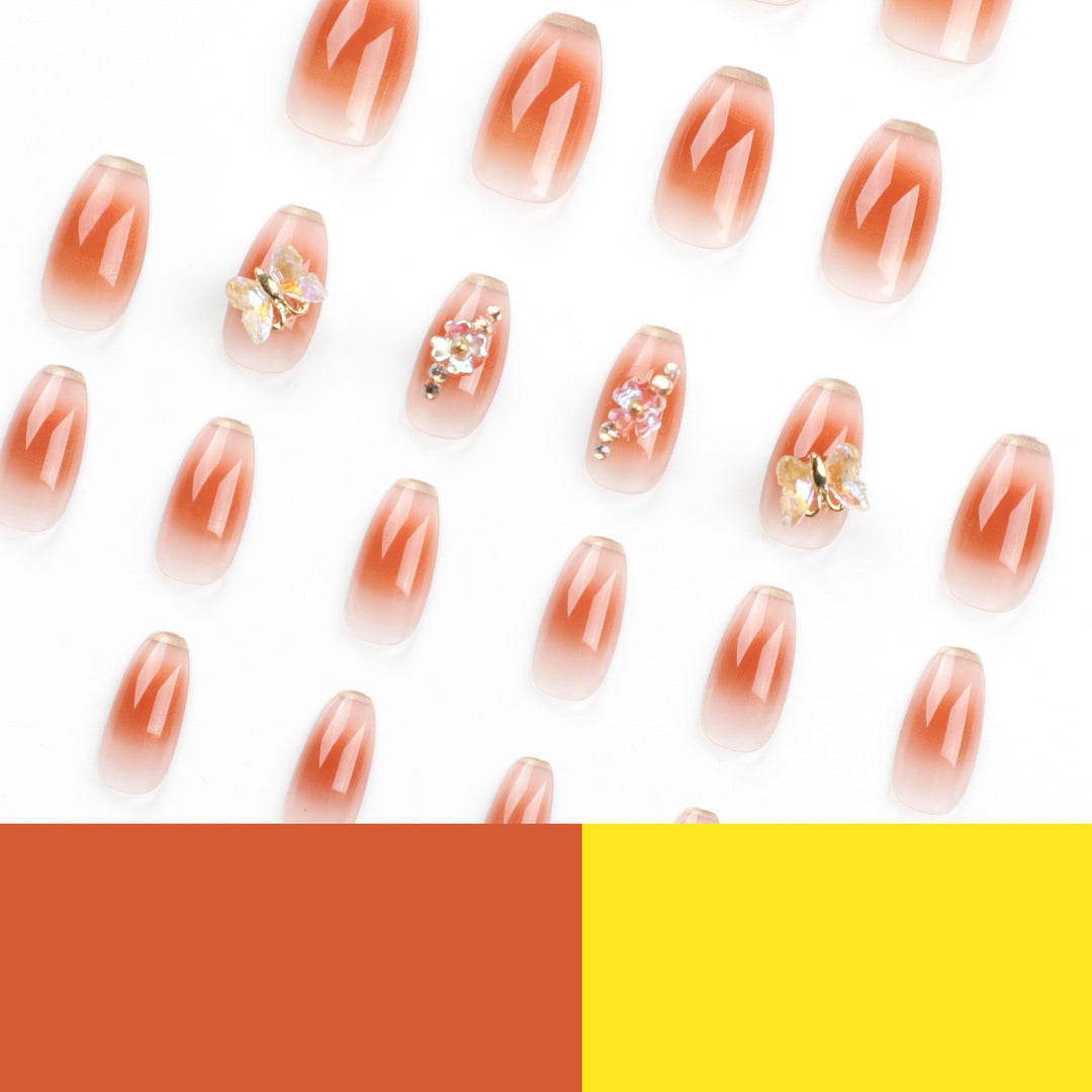 Artful Nail Extensions with intricate flower and glitter details Bowlift